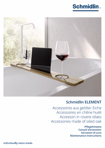 Pflegehinweis Element Accessoires geölte Eiche