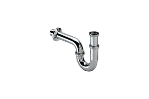 Viega siphon tubulaire, laiton chromé; L1: 85 mm, L2: 200 mm, H1: 140-200 mm, H2: 125 mm (122515)