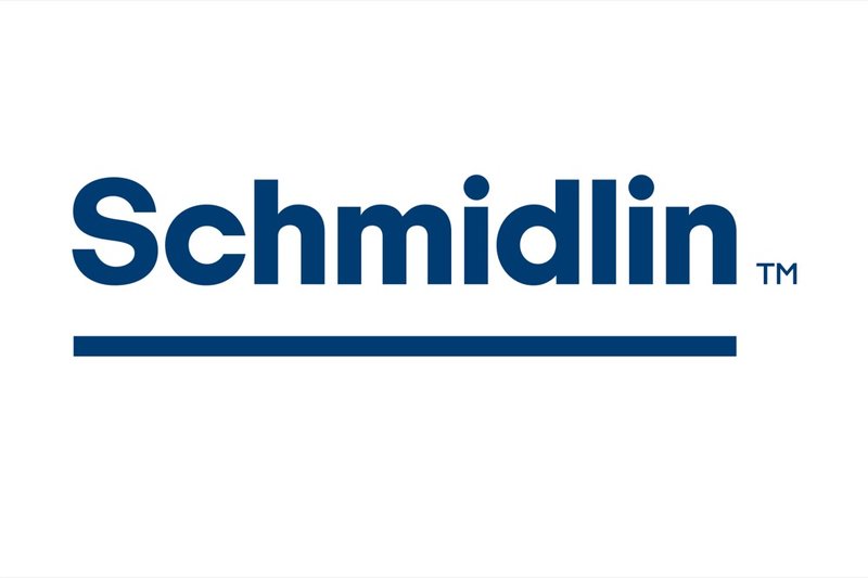 Schmidlin Logo in blauer Schrift mit horizontaler Linie.