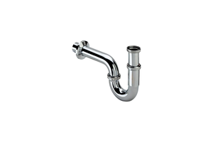 Viega siphon tubulaire, laiton chromé; L1 85 mm, L2 200 mm, H1 160-220 mm, H2 125 mm (123451)
