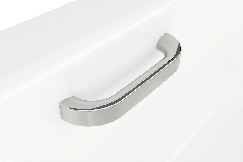 Schmidlin Griff Contura, moderner rechteckig-geformter Badewannengriff in Chrom für sicheren Halt und stilvolles Design.