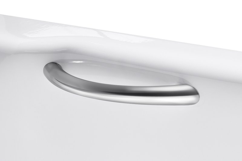 Schmidlin Griff Kombi, ergonomischer seitlicher Badewannengriff in Chrom für sicheren Halt und mehr Komfort.