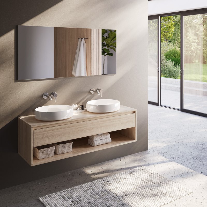 Modernes Badezimmer mit Schmidlin MAVA Schalenbecken